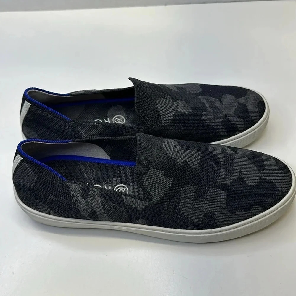 Rothys Sneakers Slip On Shoes Washable Camouflage Camo Gray Black Women's 9.5 - Picture 3 of 11
